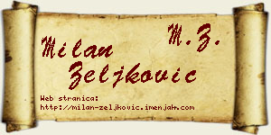 Milan Zeljković vizit kartica